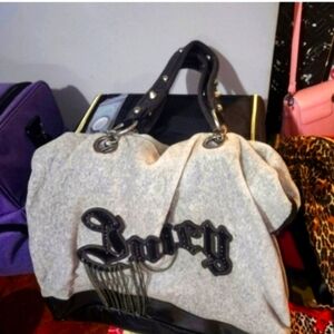 💥💥SUPER DUPERRR RARE NEW!!! Y2k VELOUR JUICY COUTURE FRINGE XL BAG